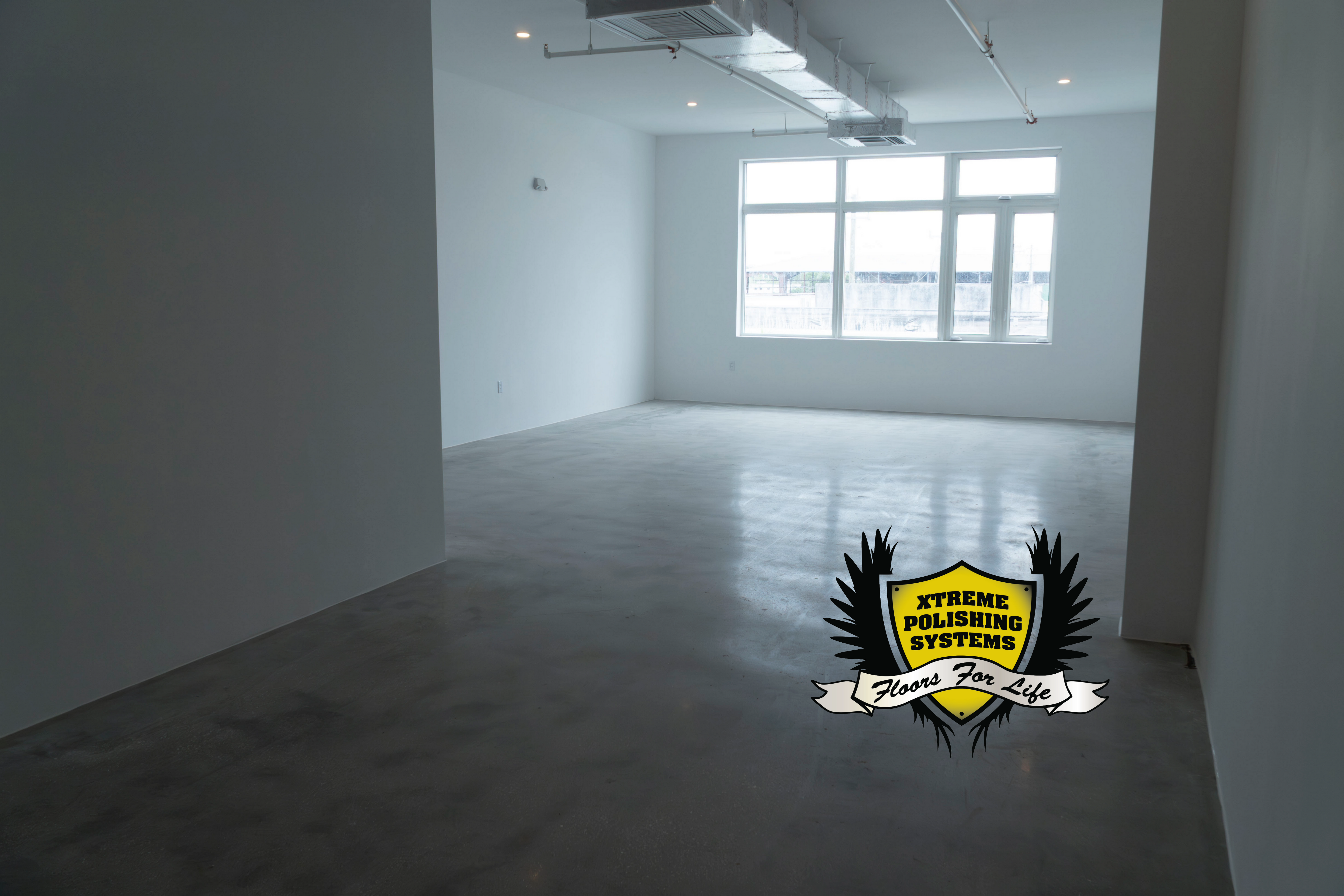 An epoxy resin flooring system in a commercial setting.