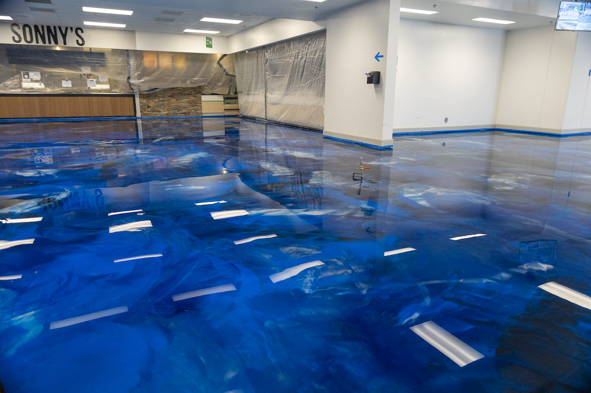 Blue Metallic Epoxy Floor | Xtreme Polishing Systems.