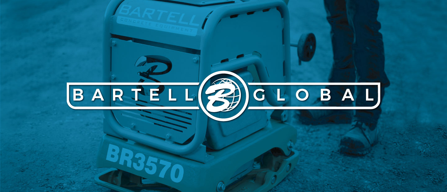 Bartell Global logo with product background with blue overlay