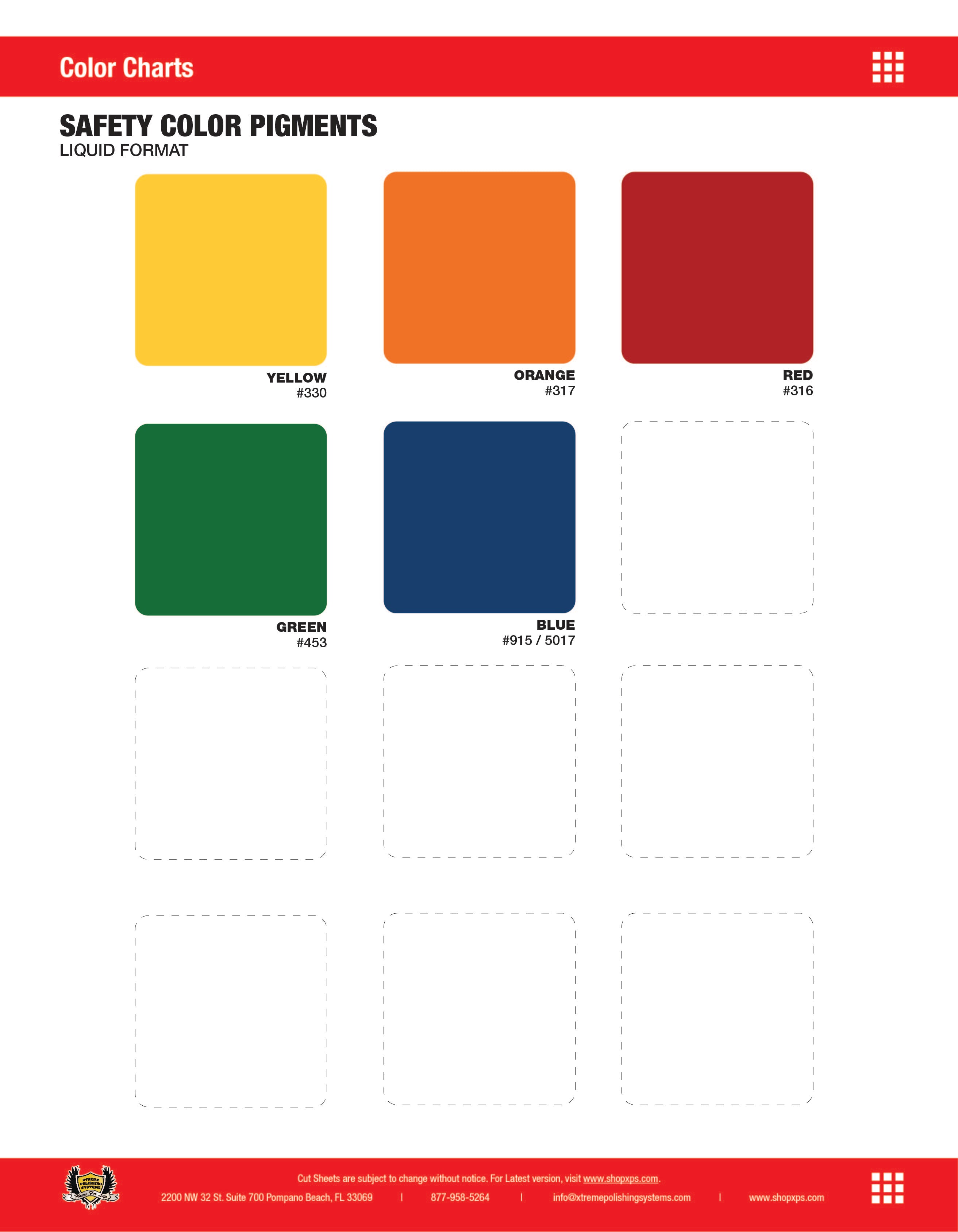 Color Pigments | Xtreme Polishing Systems; pigment for epoxy resin, pigment epoxy, resin colors chart, and garage floor epoxy colors.