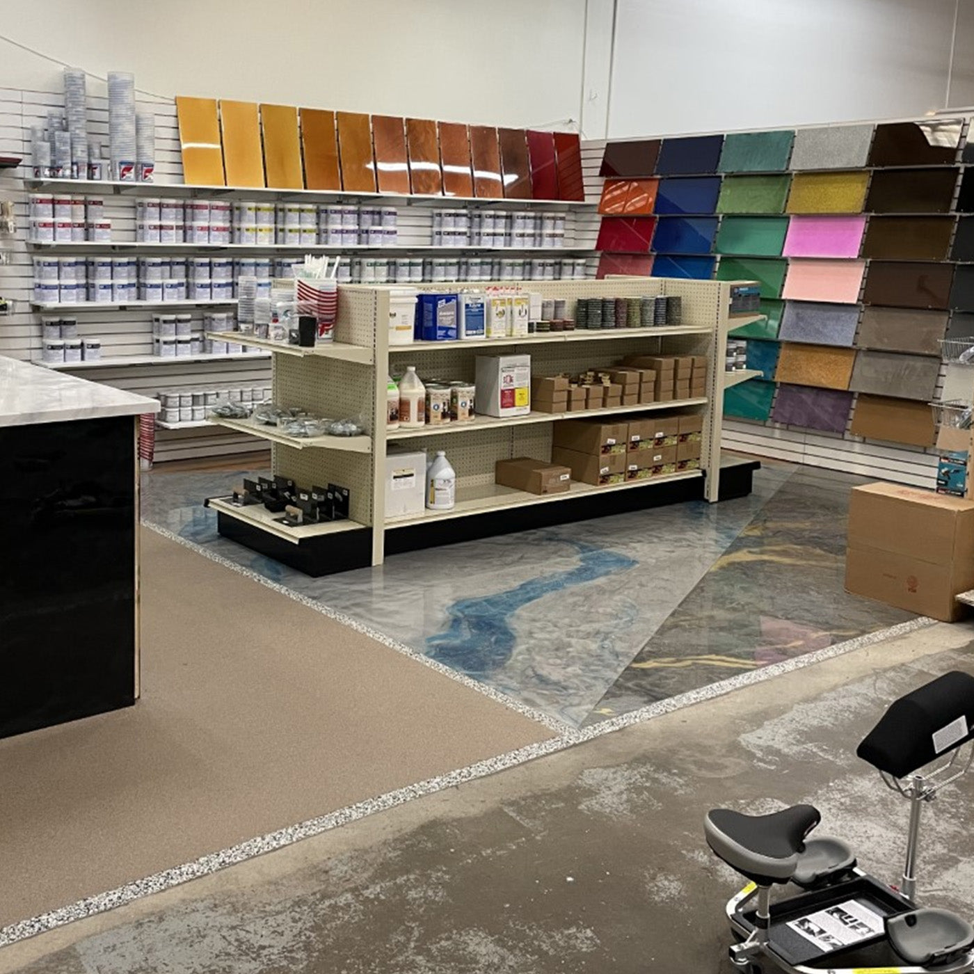 Interior of Broomfield, Colorado Epoxy Store | XPS Xpress Denver - flooring supply denver, flooring supplies denver, and concrete supplies denver.