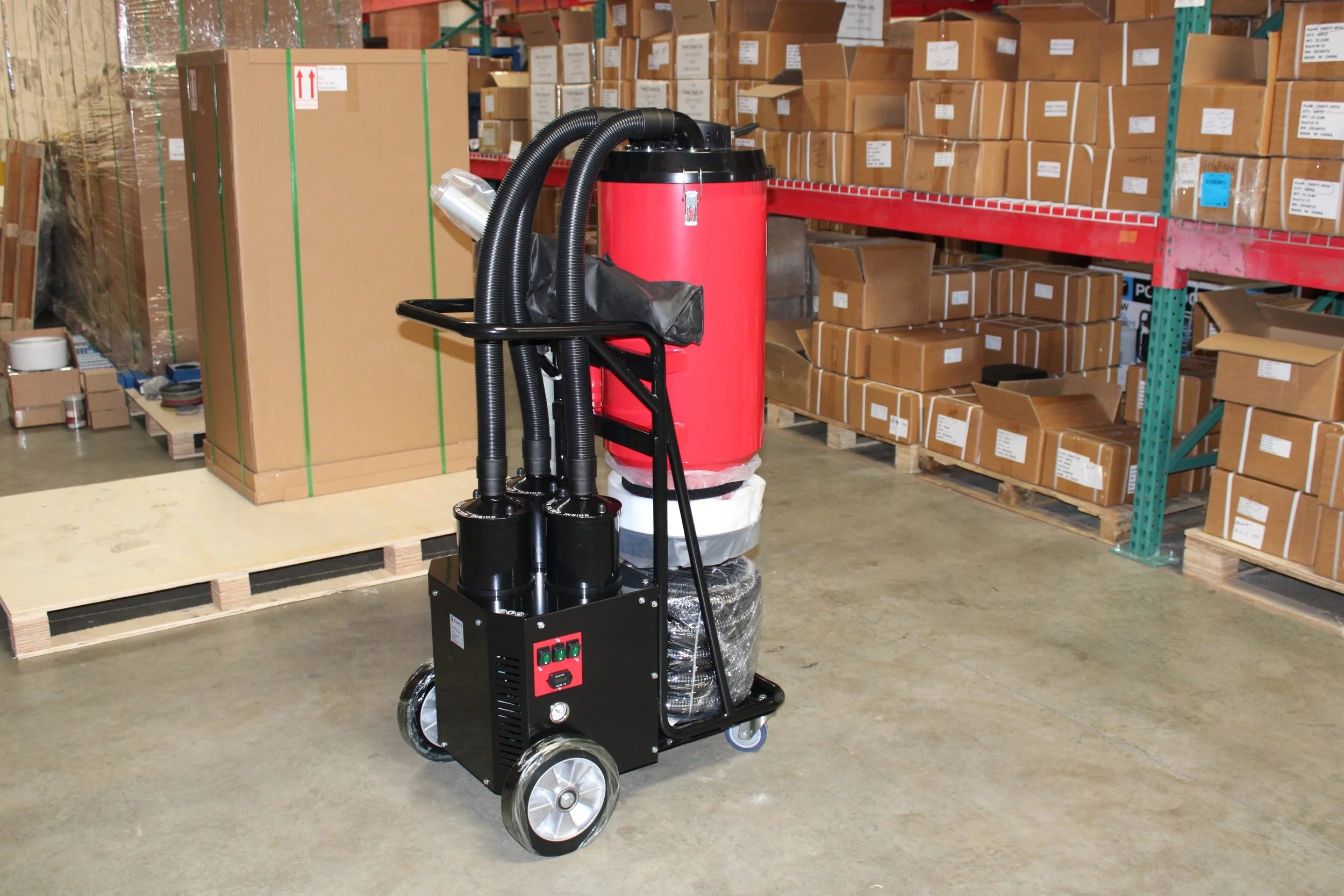 FORTE - FORTE F36 high-capacity HEPA dust extractor with multi-motor system and two-stage filtration, designed for concrete grinding and surface prep, delivering up to 285–354 CFM airflow to capture fine silica dust and debris for cleaner, safer job sites.