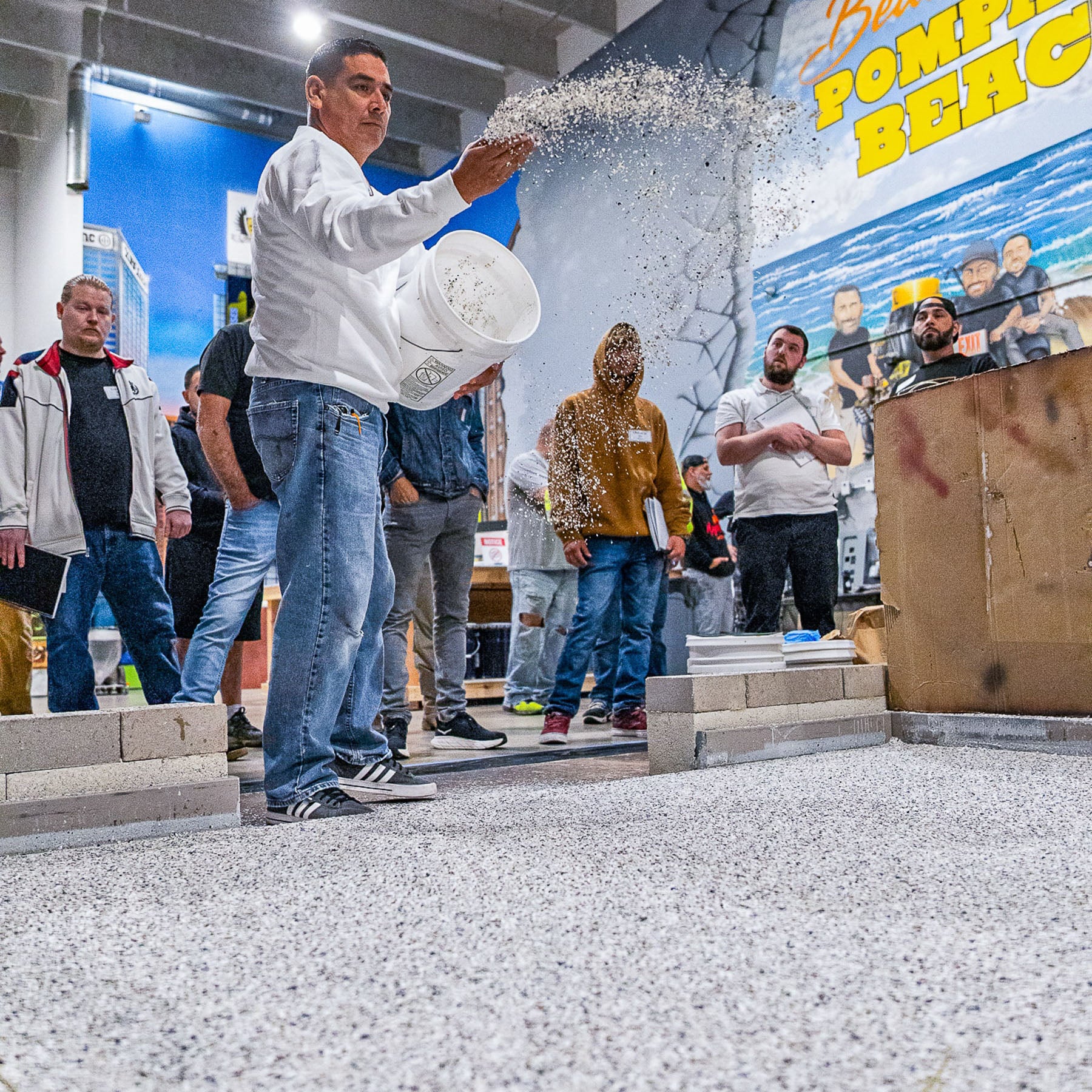 Epoxy Flake Install at Training Class. Xtreme Shop