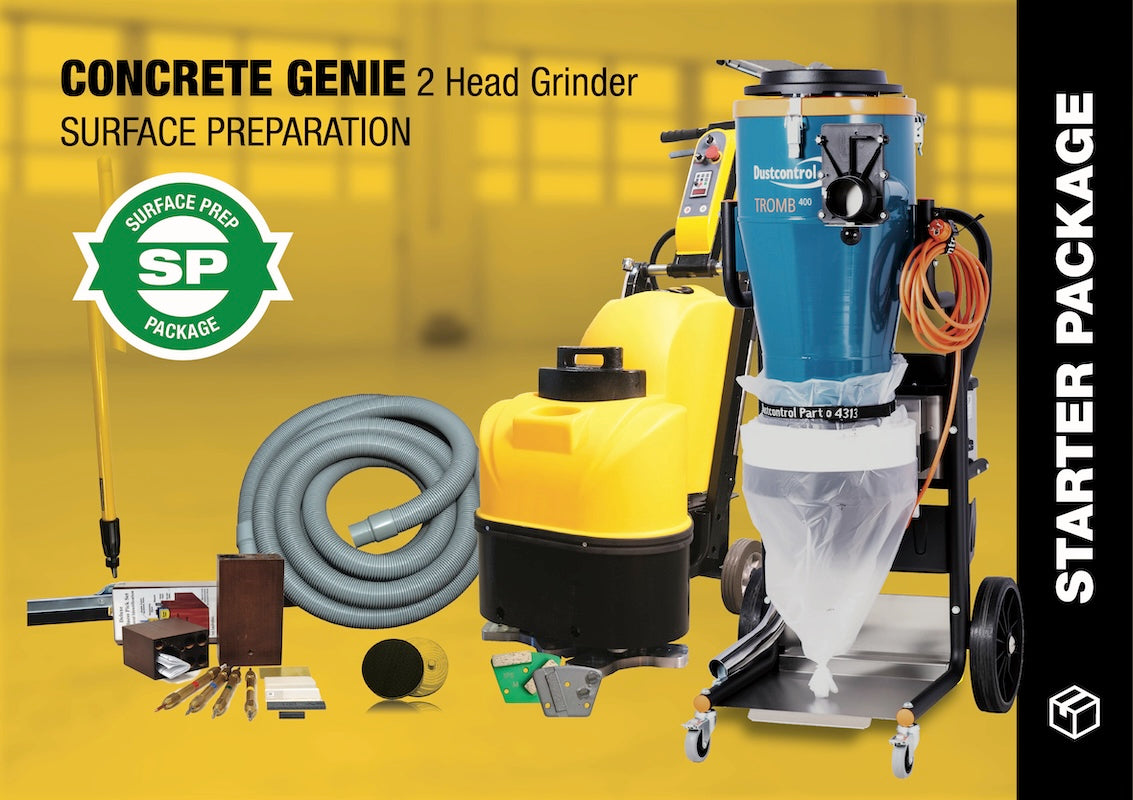 CONCRETE GENIE 2 HEAD GRINDER PACKAGE | SURFACE PREP