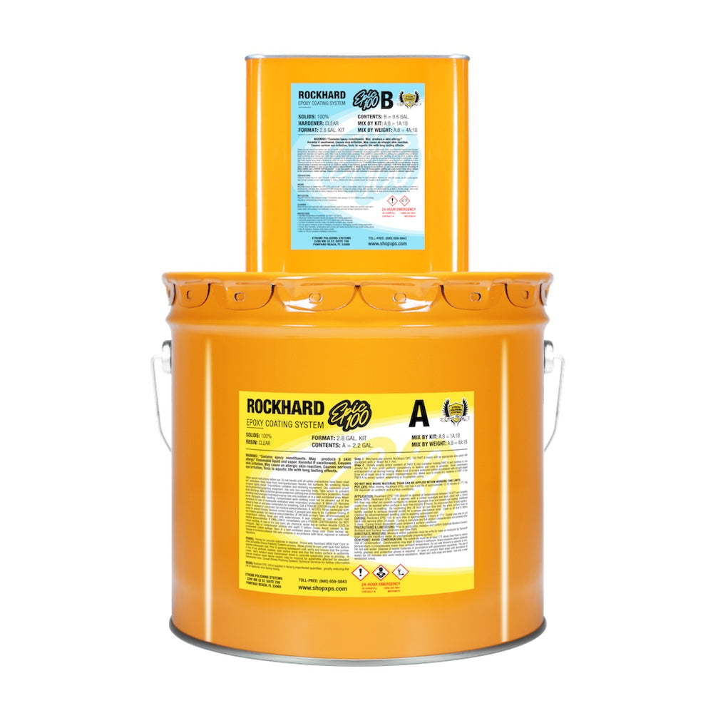 Epic 100 Part A & B | Clear Epoxy Kit | Xtreme Polishing Systems: garage epoxy floor kit, epoxy resin kit, and epoxy flooring kit, clear epoxy resin.