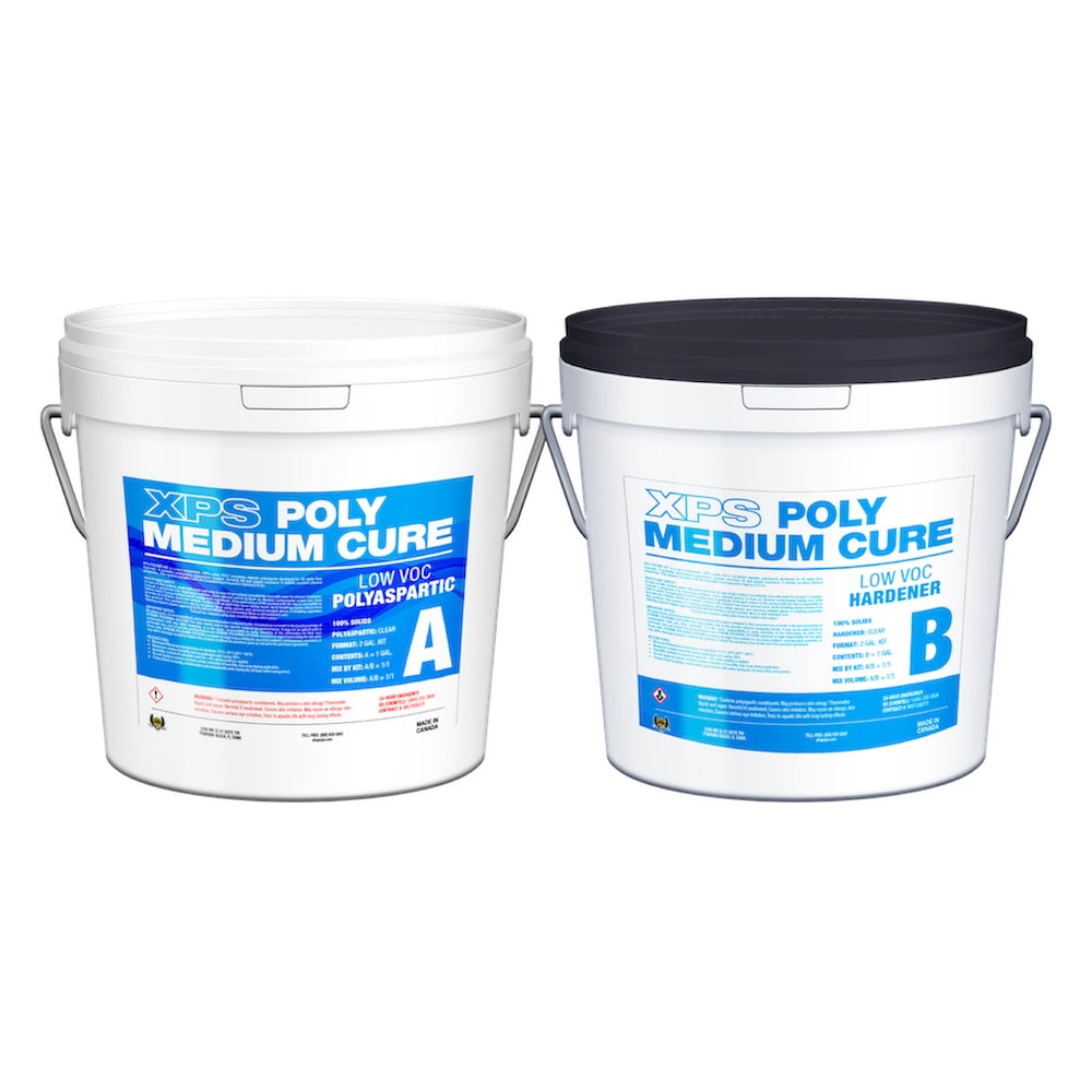 XPS POLY Medium Cure: Xtreme Polishing Systems | Part A & Part B Kit. Polyaspartic Kit and Poly Floor Coating. top coat garage.