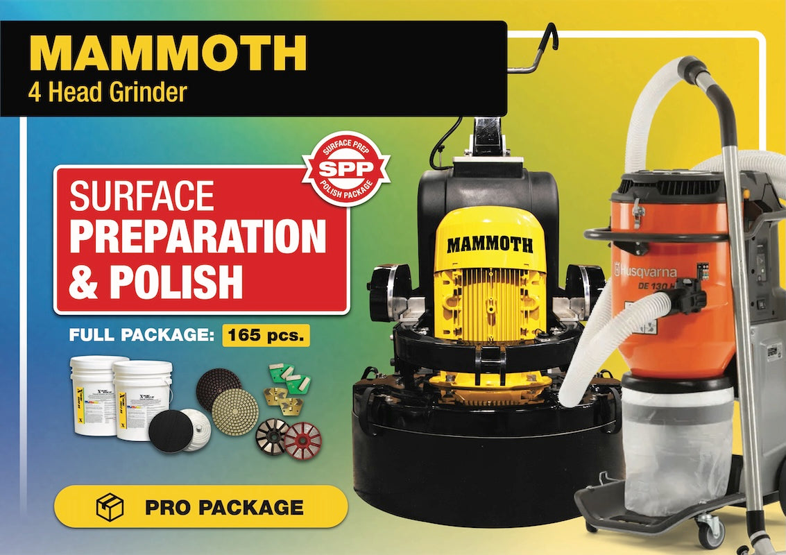 Mammoth 4 Head Grinder Package - Surface Prep & Polish