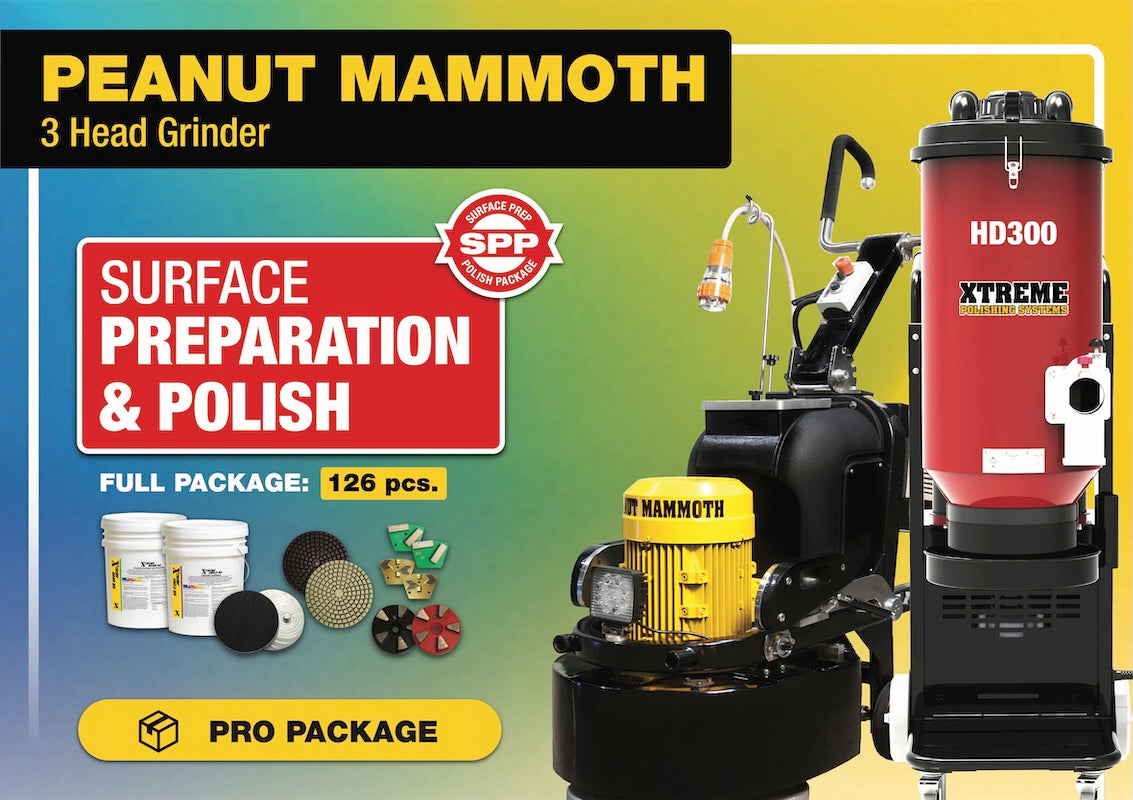 Peanut Mammoth 3 Head Grinder Package - Surface Prep & Polish