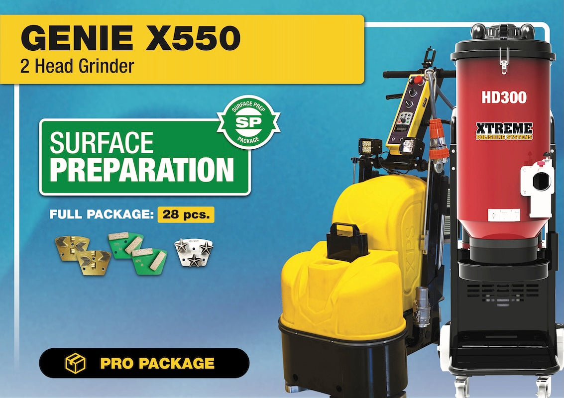 Concrete Genie X550 2 Head Grinder Package - Surface Prep