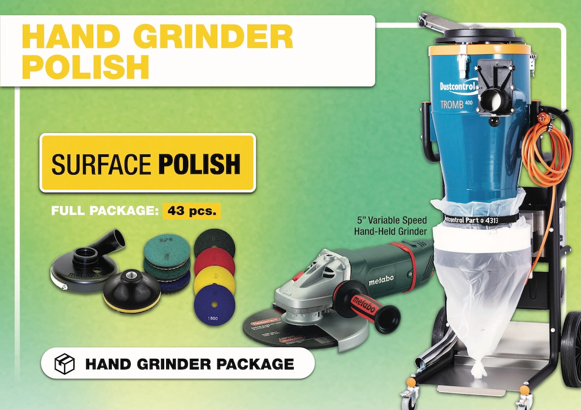 Handheld Grinder Polish - Surface Polish. Hand held concrete grinder and handheld grinder.