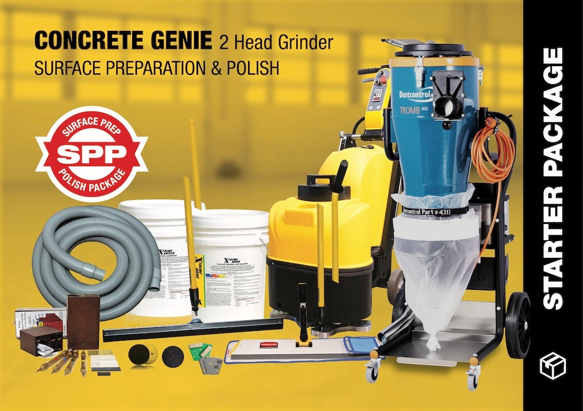 CONCRETE GENIE 2 HEAD GRINDER PACKAGE | SURFACE PREP & POLISH