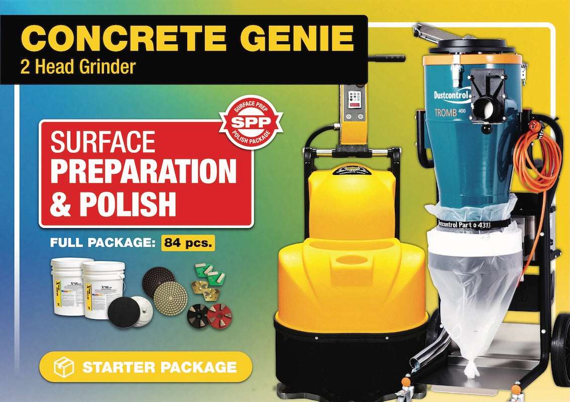 Concrete Genie 2 Head Grinder Package - Surface Prep & Polish