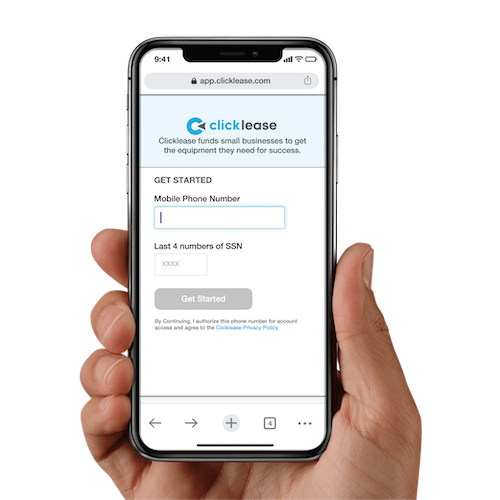 Apply with Clicklease. Fill out the fast and easy 8-question application to get the financing you need. It's risk-free and won't hurt your credit.