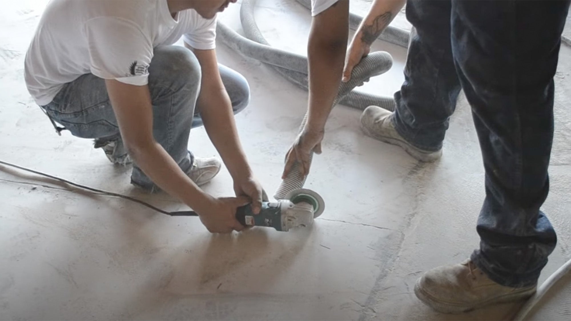 XPS video - how to grind and polish touch concrete floors tutorial 
