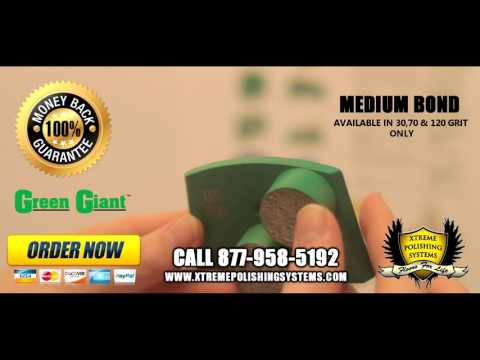 Green Giant 2 seg round Lavina Floor Grinding Trapezoid | Xtreme Polishing Systems