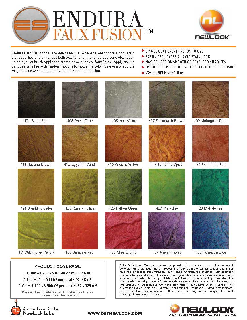 Endura Faux Fusion Concrete Stain - Xtreme Polishing Systems - concrete floor staining, stained concrete colors