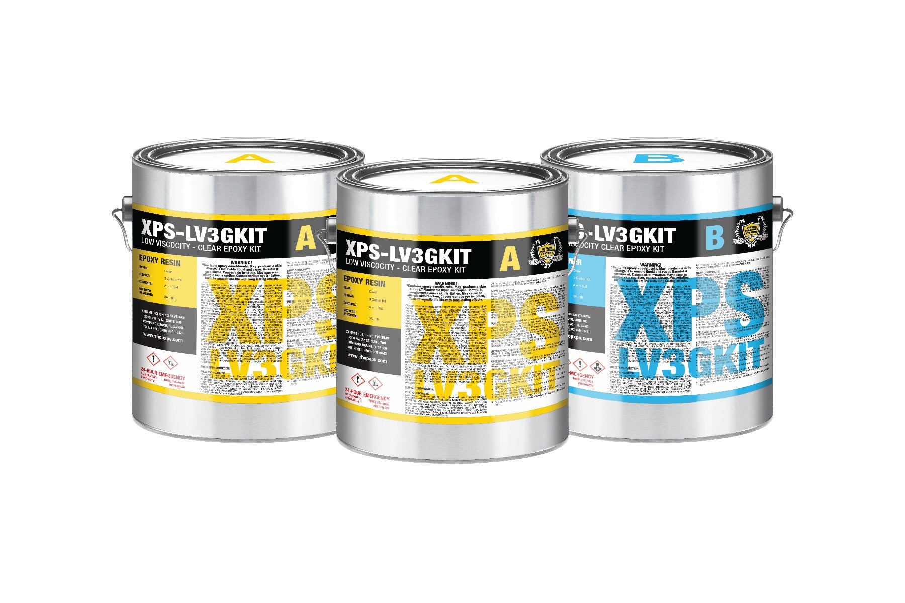 Low Viscosity Epoxy Resin for Metallic Floors - XPS-LV3GKIT - Xtreme Polishing Systems - epoxy floor kits, concrete epoxy floor.