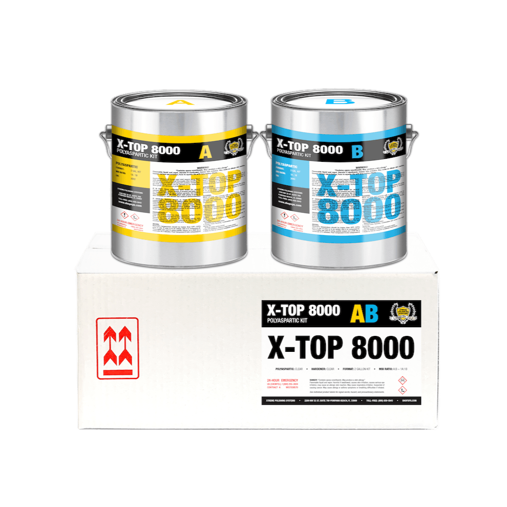 X-TOP 8000 Low Odor Polyaspartic Coating - Xtreme Polishing Systems - polyaspartic garage floor coatings.