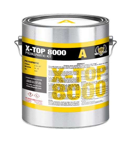 X-TOP 8000 Low Odor Polyaspartic Coating - Xtreme Polishing Systems: polyaspartic garage floor coatings, polyurethane for floors, polyaspartic coatings, and urethane floor coatings.