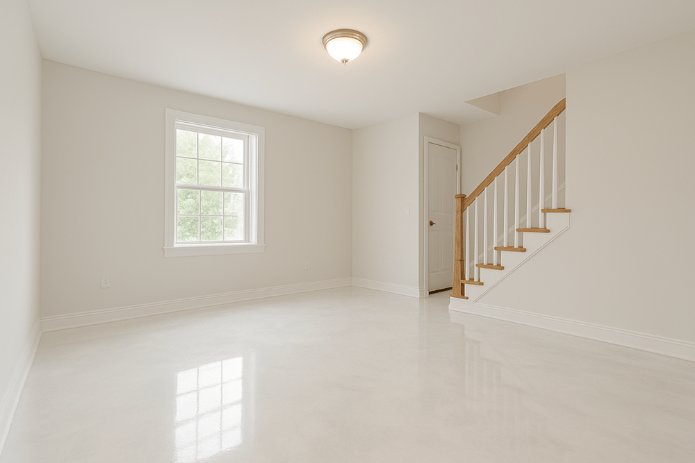 White Polished Concrete Floor 