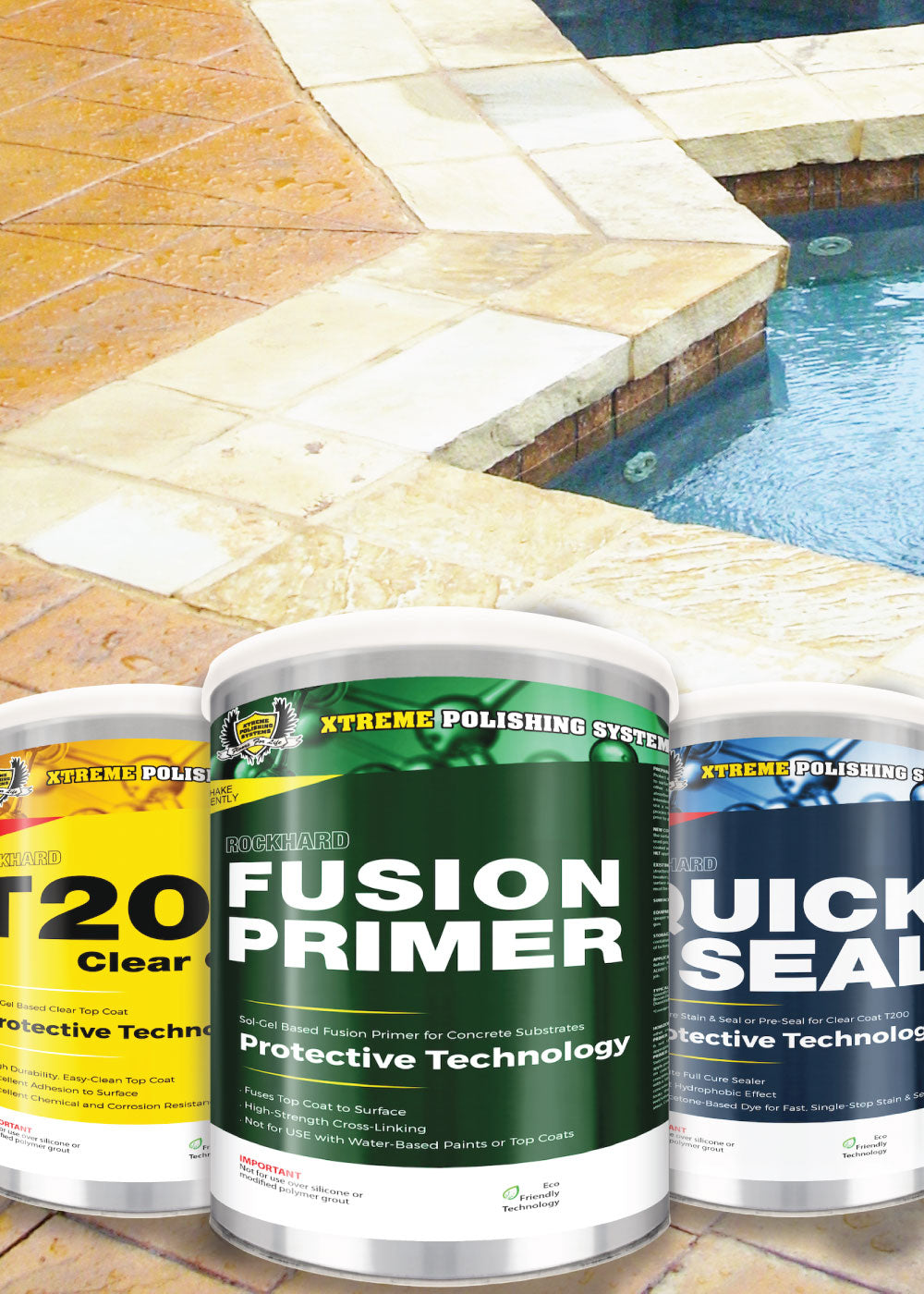 New Product Banner Rockhard Nukote | Xtreme Polishing Systems - fusion primer, quick seal, and t200 products.