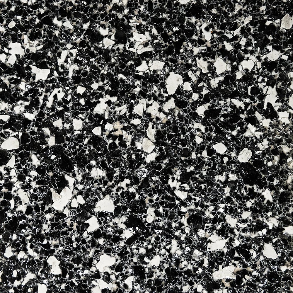 black and white epoxy flake floors.