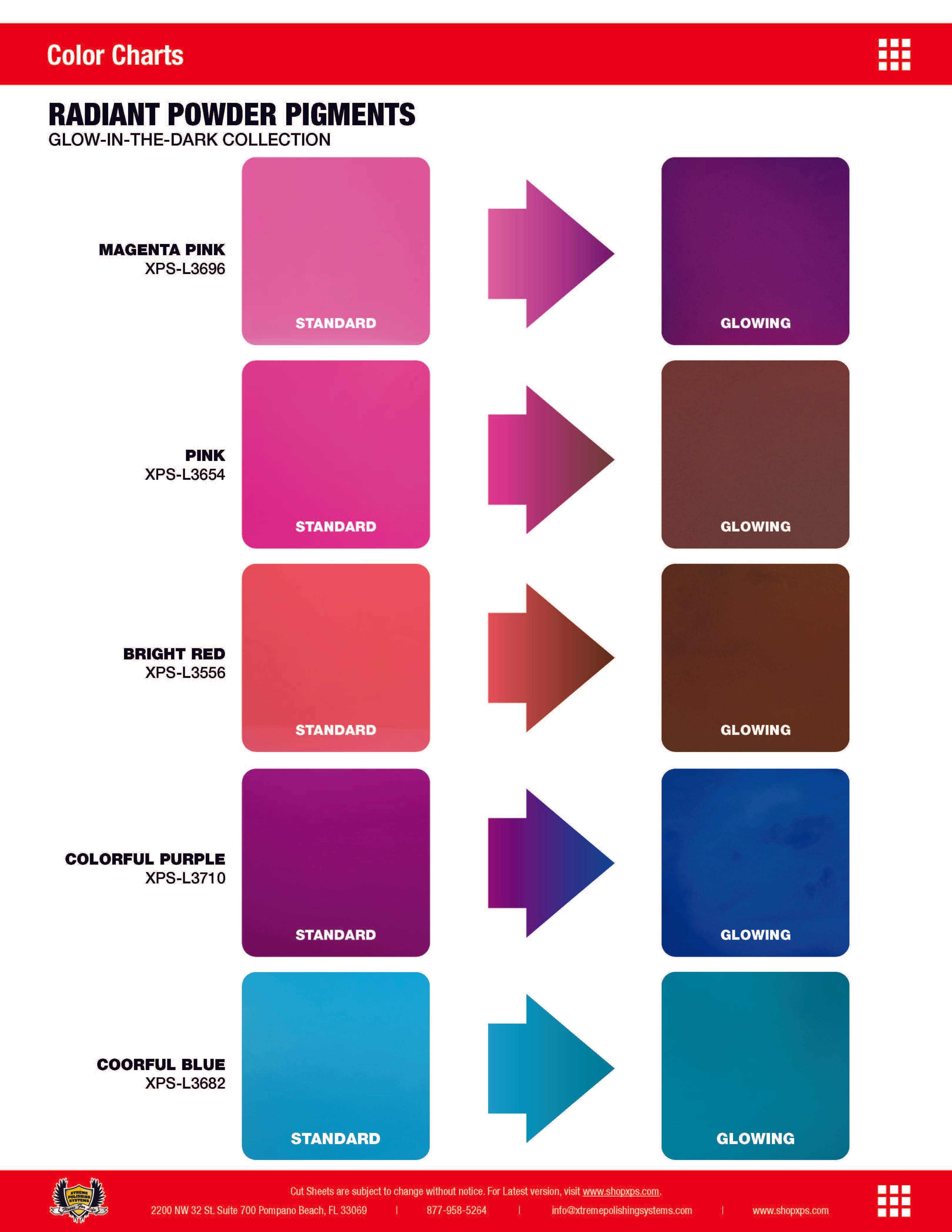Radiant Powder Pigments - Glow In The Dark Powder Collection: Xtreme Polishing Systems. Shop our glow in the dark epoxy pigment, radiant color, and radiant powder.