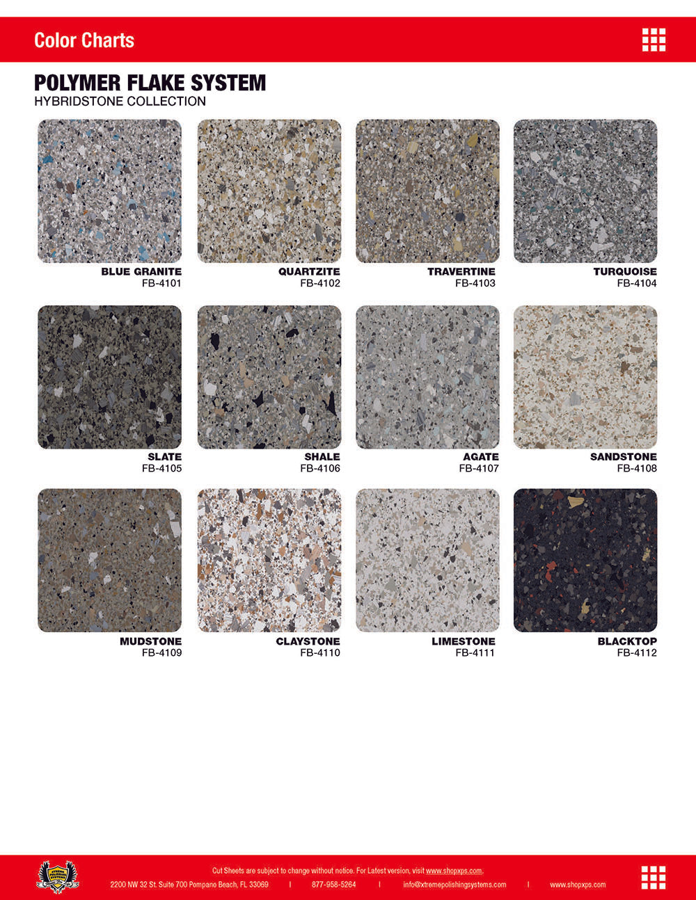 HYBRIDSTONE COLLECTION | POLYMER FLAKE SYSTEM | XPS STONE FLAKES.
