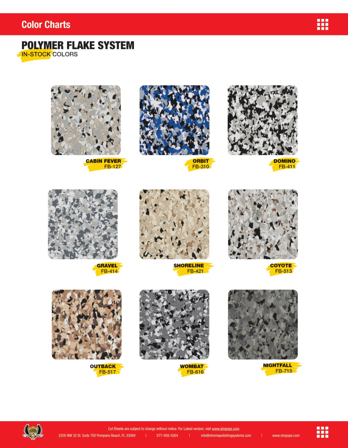 Decorative Concrete and Epoxy Color Pigments Charts