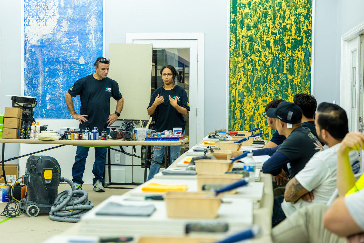 Plaster Training Rig Venetian Plaster Classes | XPS Hands-On Training Classes