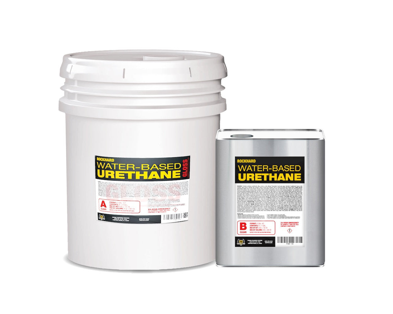 ROCKHARD GLOSS WATER-BASED URETHANE. PART A & B URETHANE.