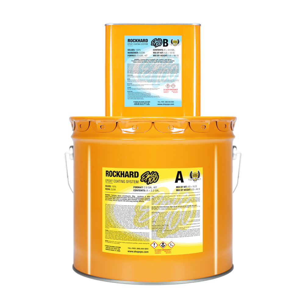 Clear Epoxy Floor Coating Kit - Rockhard Epic 100 3 Gal. Kit