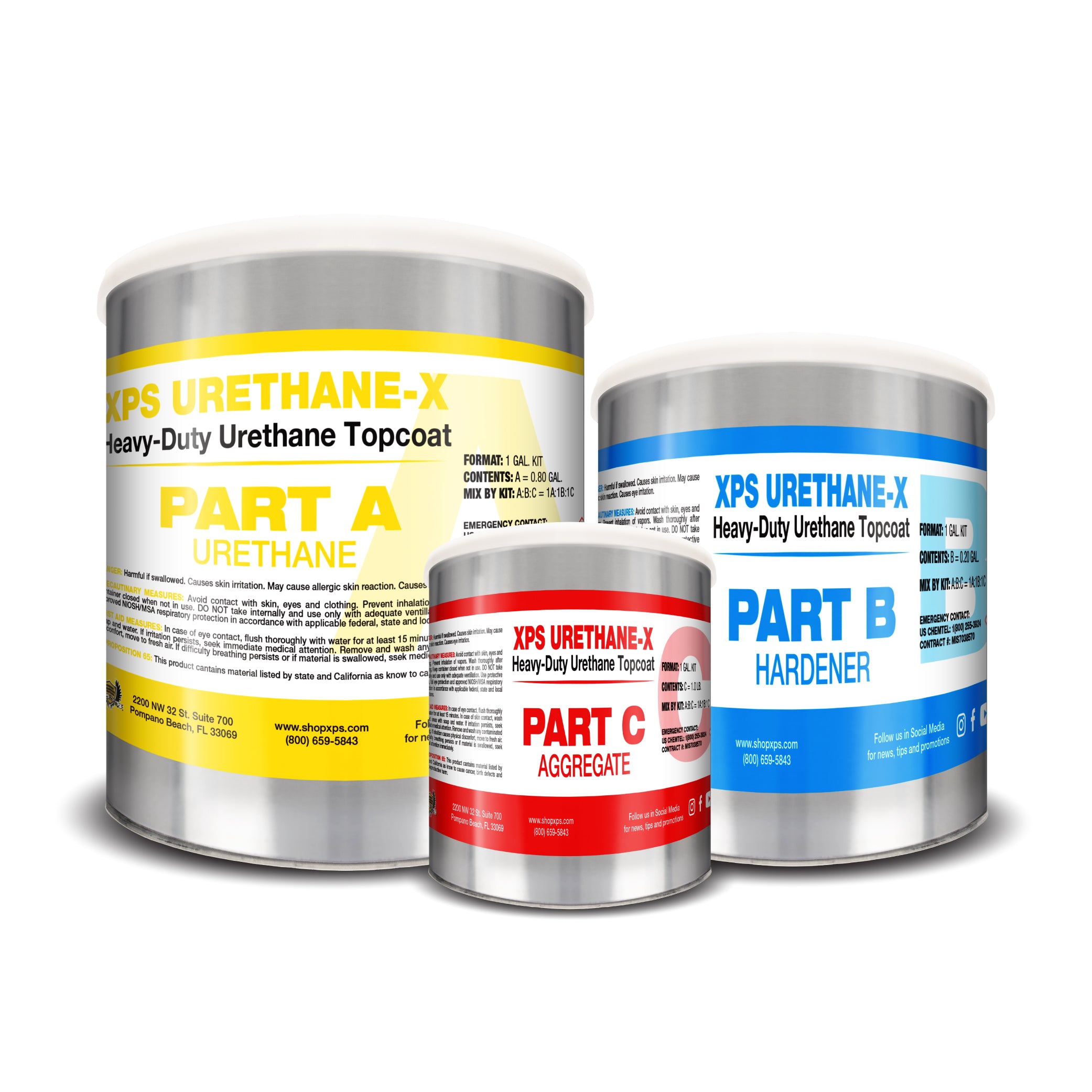 XPS Urethane-X | Part A/B/C. Heavy-Duty Urethane Topcoat. Comes with Urethane, Hardener, and Aggregate.