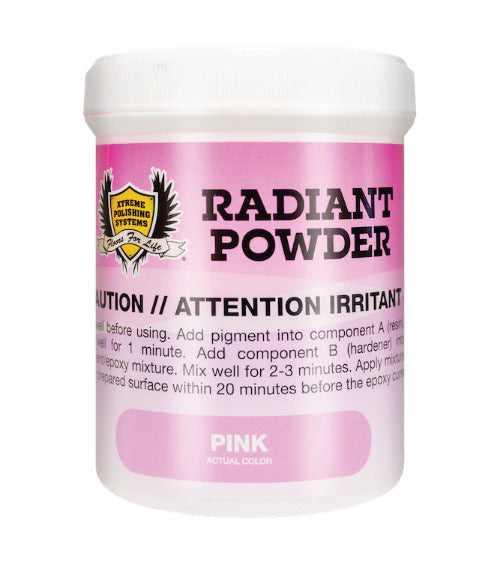 PINK | Radiant Pigments: Xtreme Polishing Systems; glow in the dark epoxy pigments.