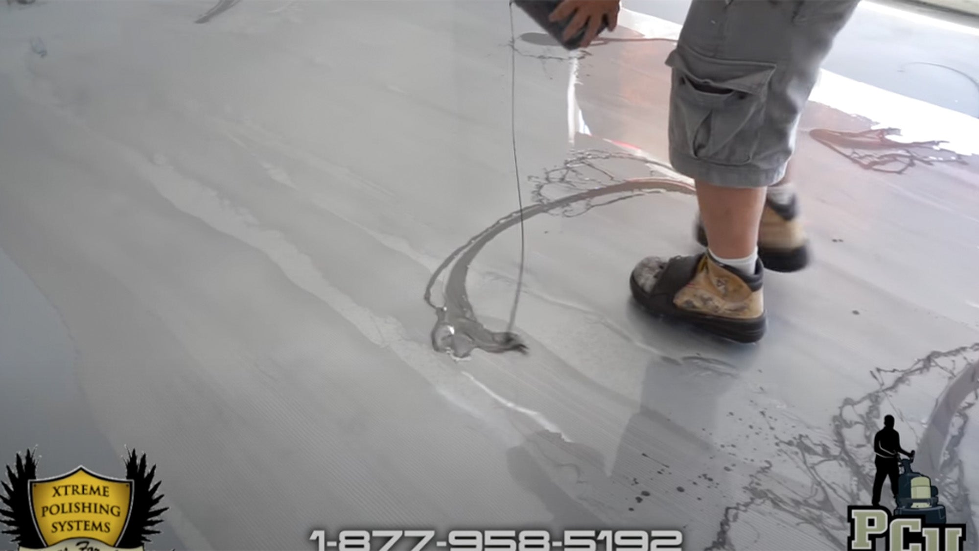 XPS Video - how to install custom epoxy floor with ice pearl metallic highlights