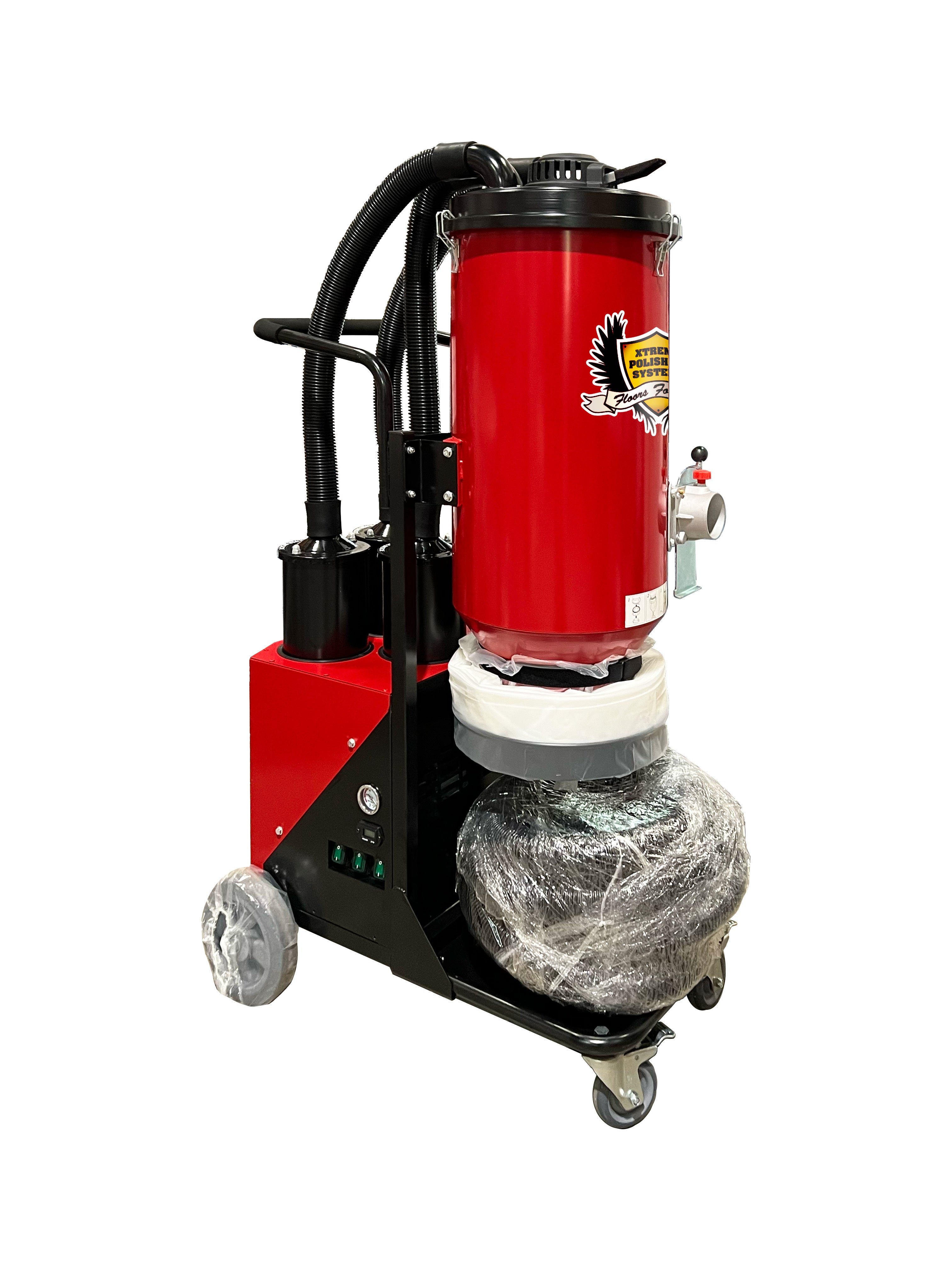 FORTE - FORTE F36 high-capacity HEPA dust extractor with multi-motor system and two-stage filtration, designed for concrete grinding and surface prep, delivering up to 285–354 CFM airflow to capture fine silica dust and debris for cleaner, safer job sites.
