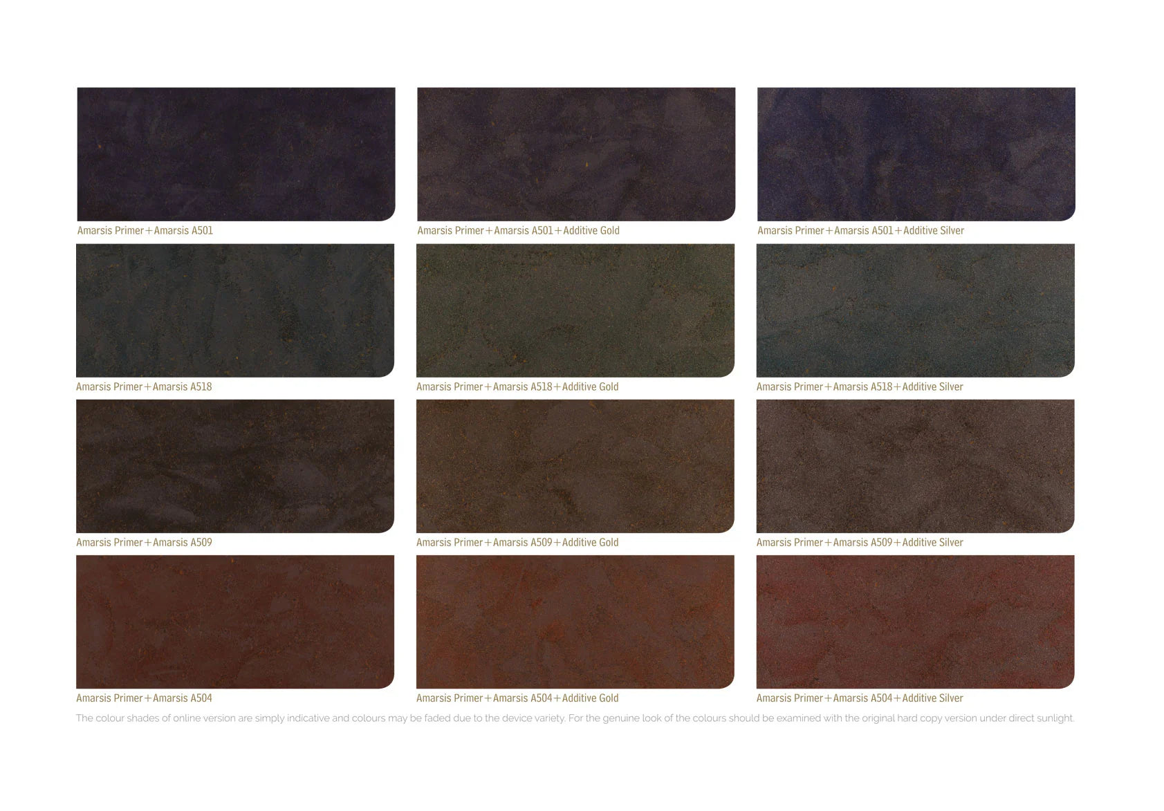 Amarsis color chart.