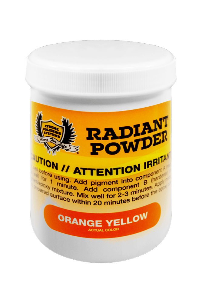 ORANGE YELLOW: Radiant Powder Pigments - Glow In The Dark Powder Collection: Xtreme Polishing Systems. Shop our radiant color pigment and glow in the dark pigment powder.