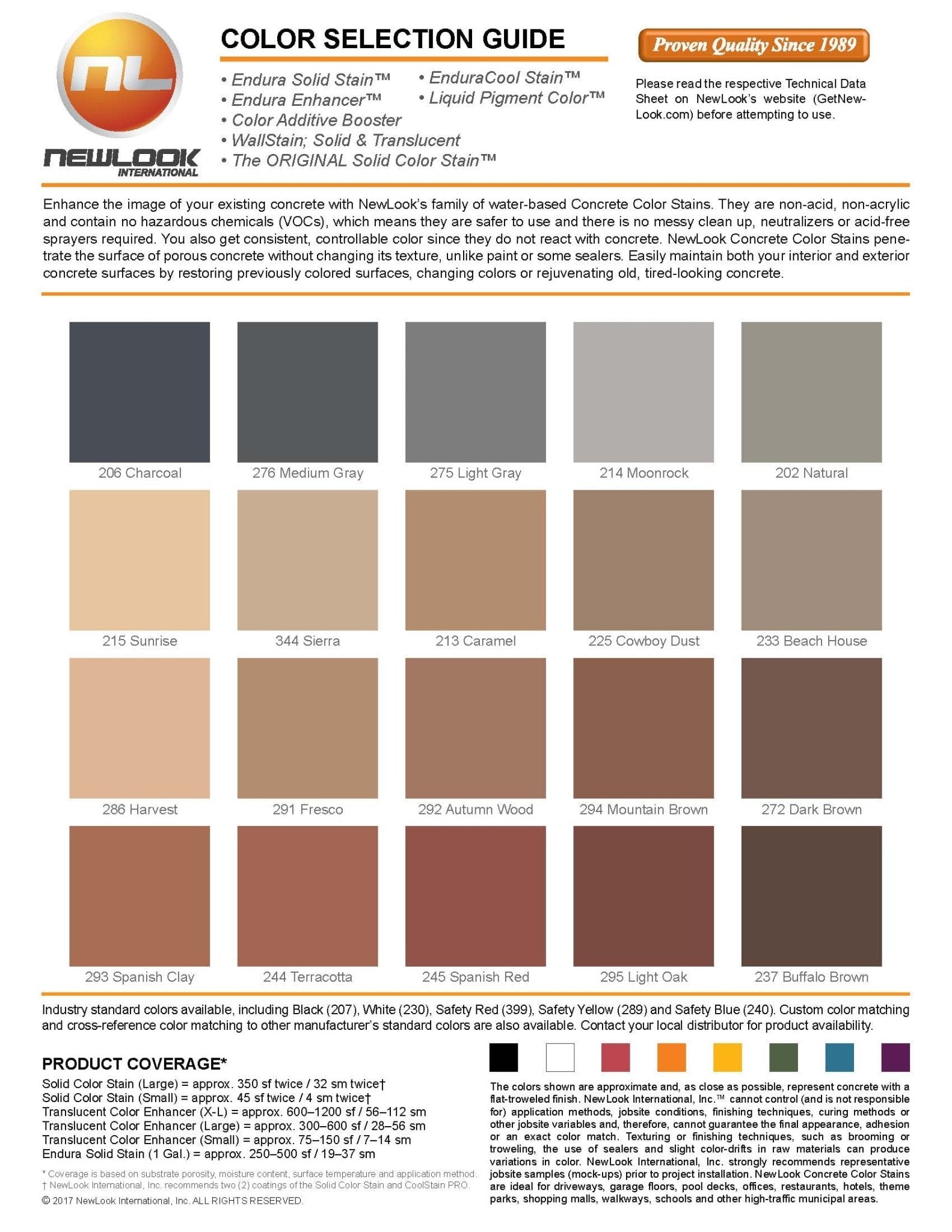Tuffcrete Concrete Stain Color Charts DECORATIVE CONCRETE Marshall