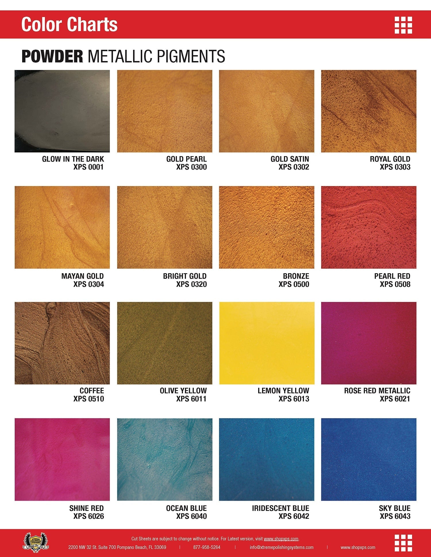 Gold Metallic Color Chart