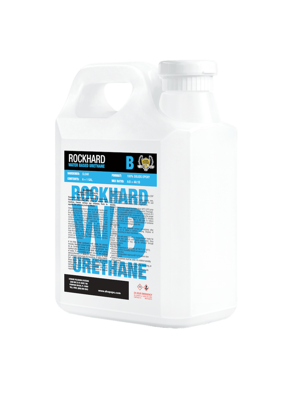 Rockhard Water Based Urethane Gloss Kit - Xtreme Polishing Systems: polyurethane for floors, polyaspartic coatings, urethane floor coatings, water base polyurethane, water based polyurethane, and waterbased polyurethane.